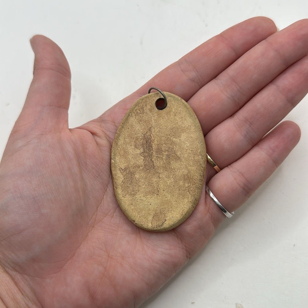 Leaf Imprint Pendant Necklace Jewelry Collectible Stone Rock Fossil - Picture 2 of 9